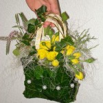 Bouquet de mariée dans un petit sac